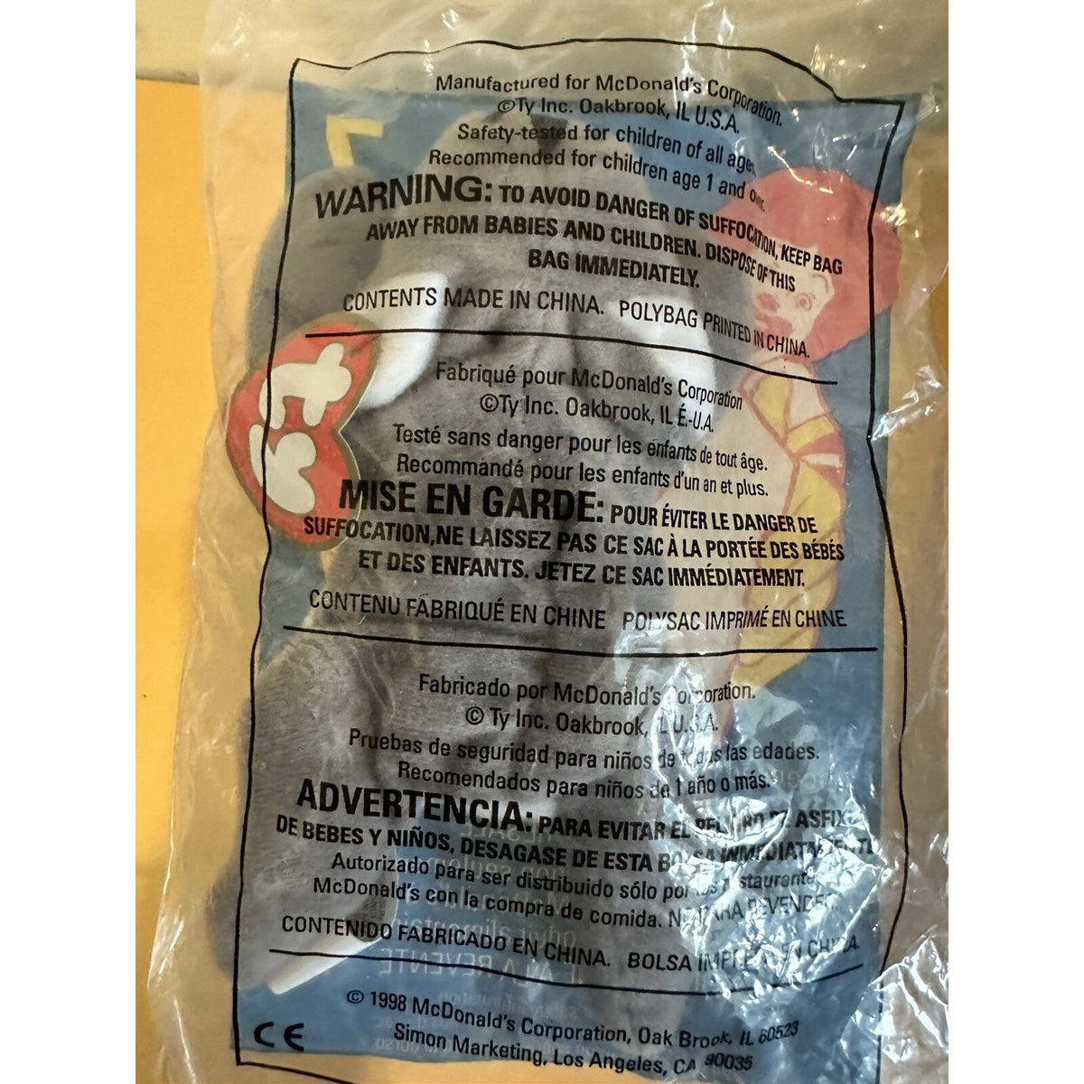 1998 McDonald’s Ty Beanie Babies Mel The Koala #7 Happy Meal Toy Sealed Vintage