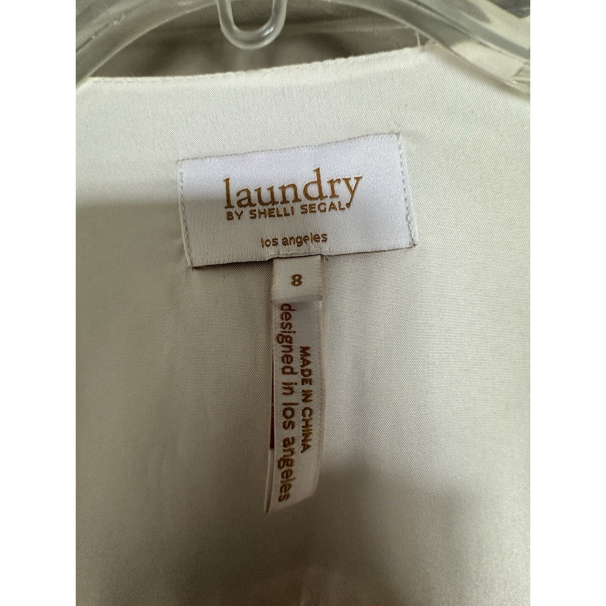 Women’s White Zipper Jacket Laundry By Shelli Segal Size 8
