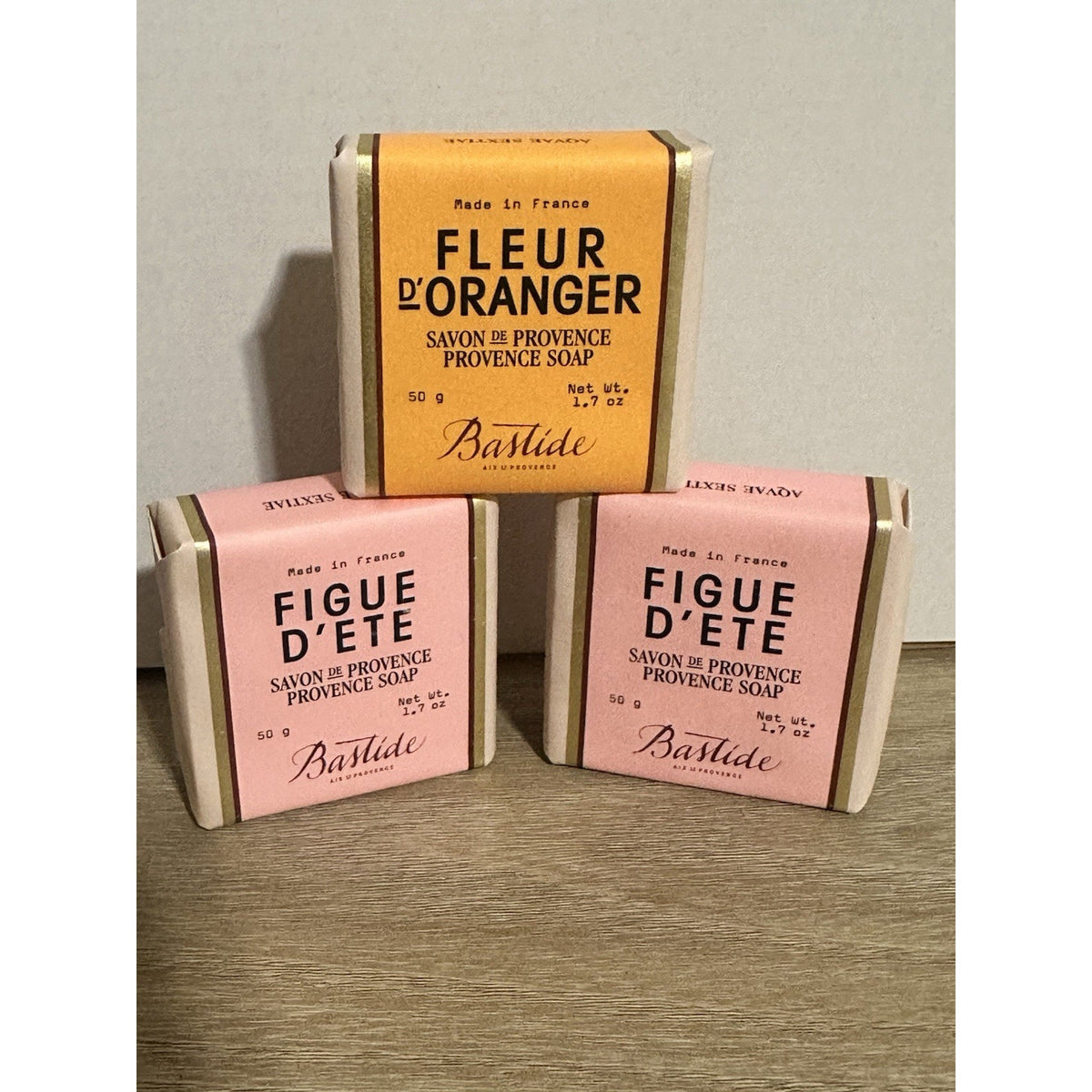Bastide Savon de Provence Soap Lot of 3 50g Fig & Orange Blossom NEW