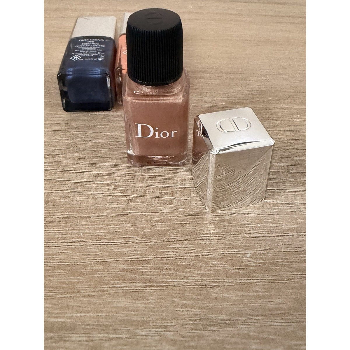 3 Dior Vernis Nail Polish Set Shimmer Bronze Blue Orange 0.33 fl oz