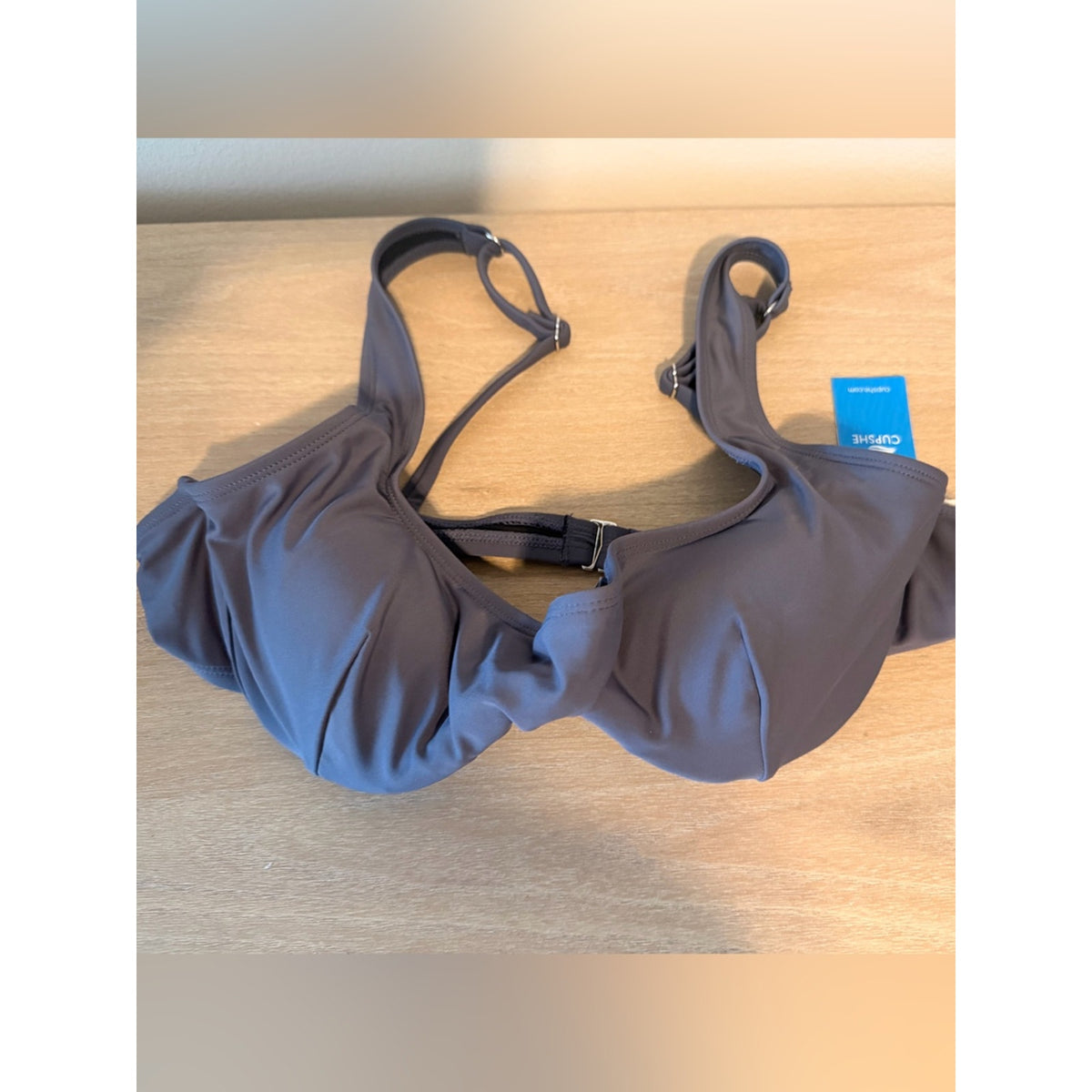 CUPSHE Gray Bikini Set High Cut Underwire Swimwear Two Piece Size XL