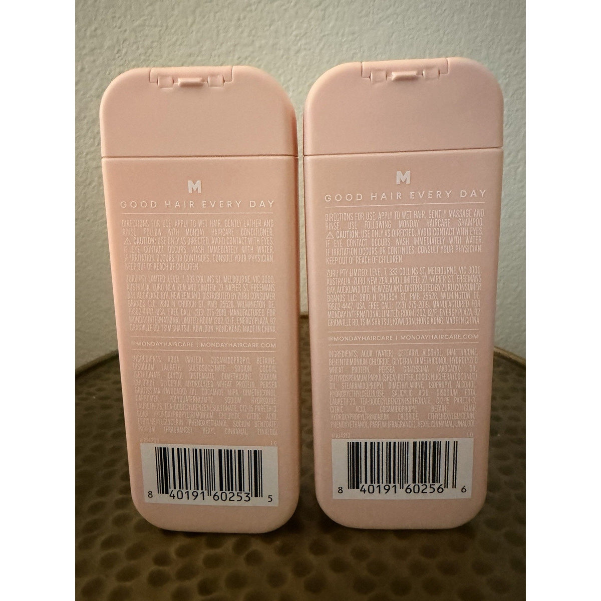 MONDAY Haircare Smooth Shampoo Conditioner Travel Set 3oz Curly Frizzy Mini
