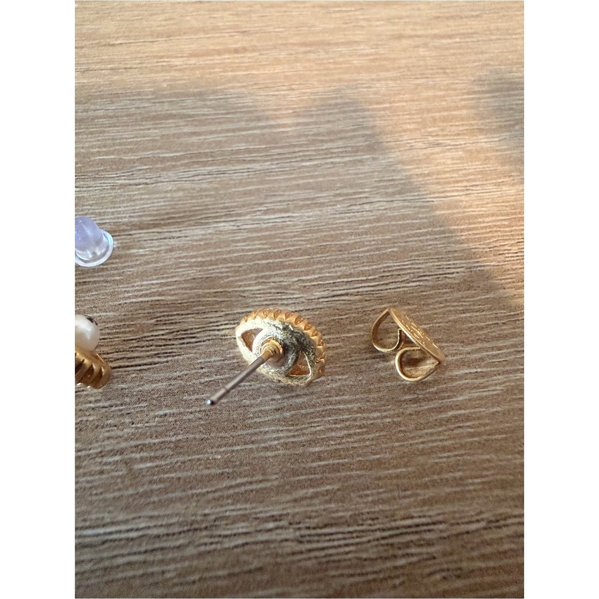 Tory Burch Gold Eye Faux Pearl Stud Earrings New