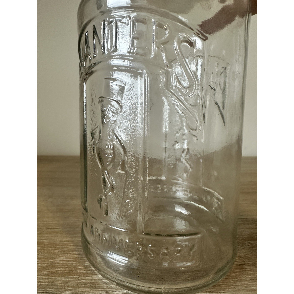 Vintage Planters Mr Peanut Glass Jar w Lid 75th Anniversary 1906-1981