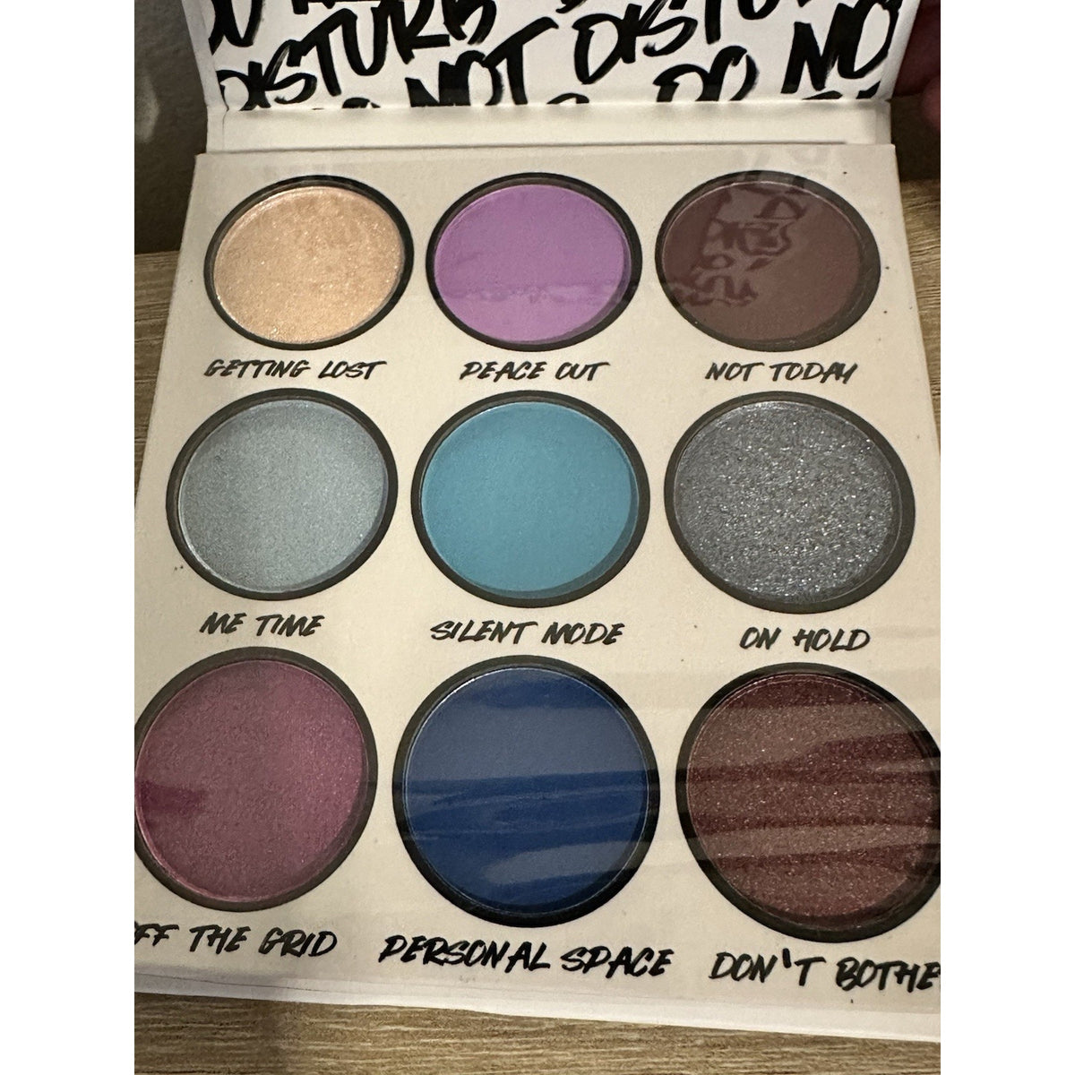 BH Cosmetics Do Not Disturb 9 Color Eyeshadow Palette Blue Purple Neutral