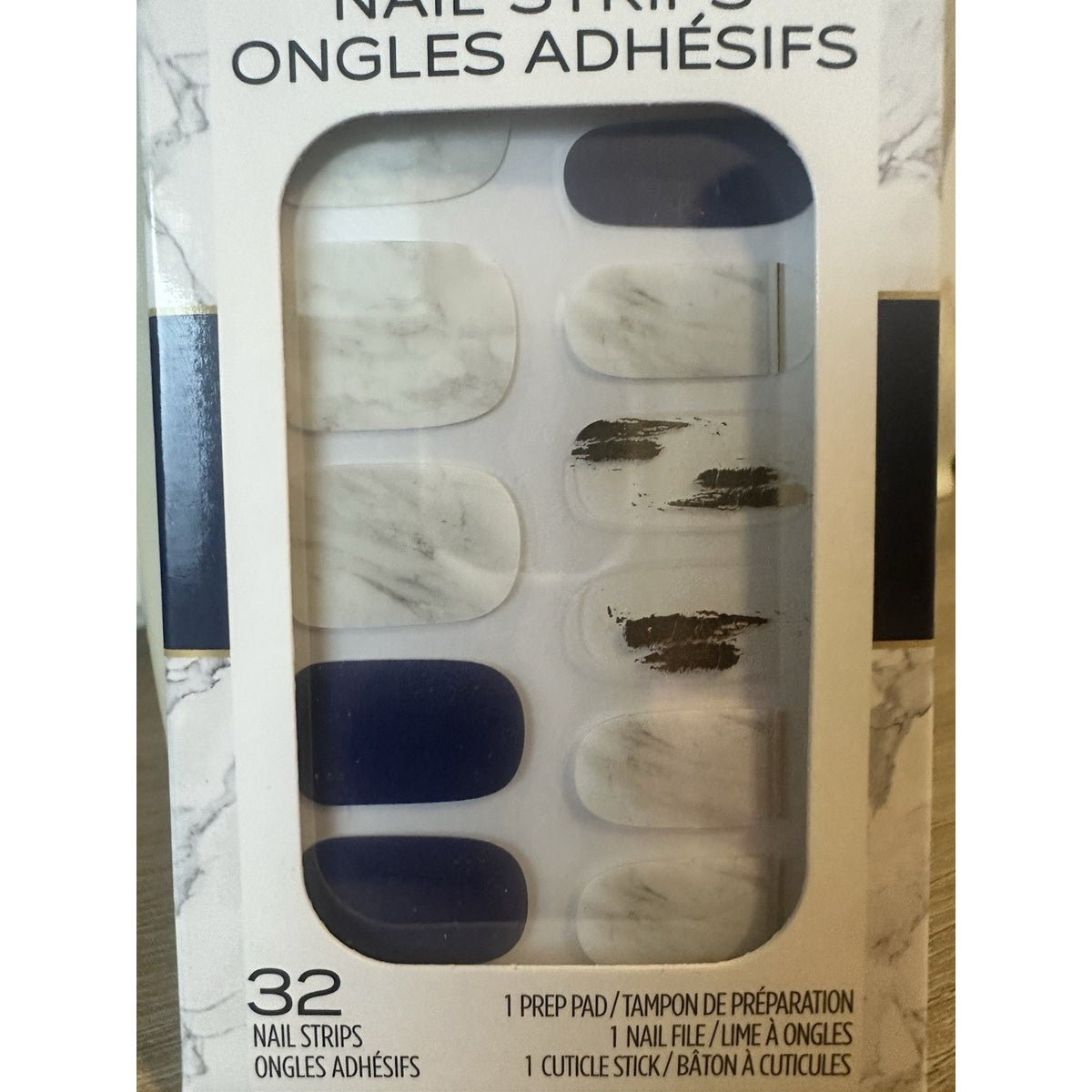 Sally Hansen Salon Effects Nail Strips Lot of 6 Marble Slate Blue Nail Wraps