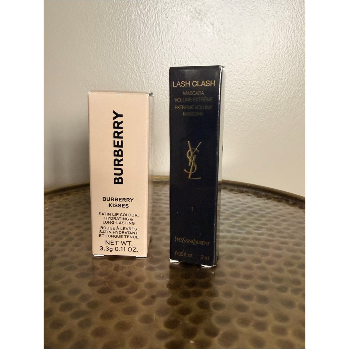 Burberry Kisses Satin Lip Colour & YSL Lash Clash Mascara Luxury Beauty bundle