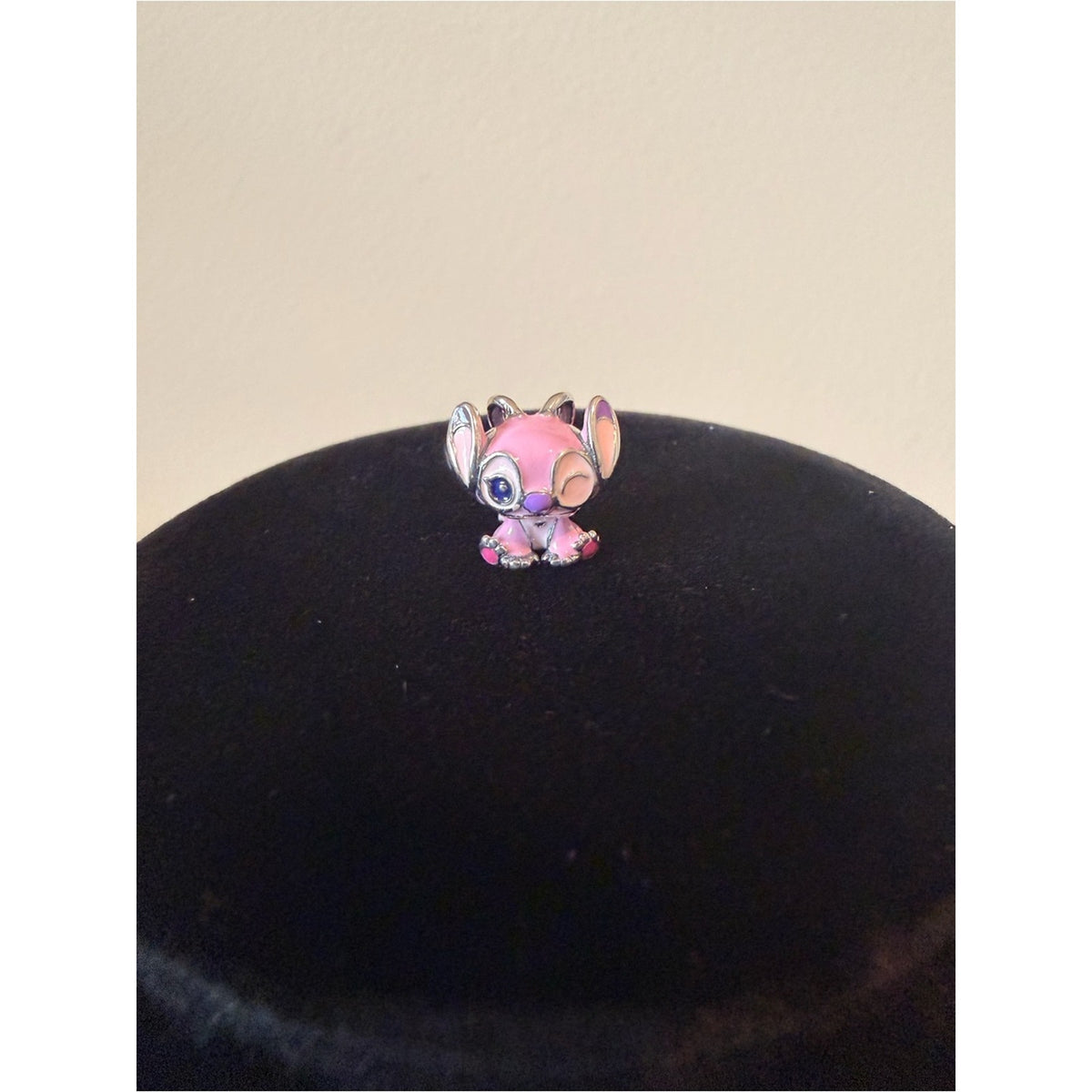 Pandora Pink Stitch Winking Enamel Charm