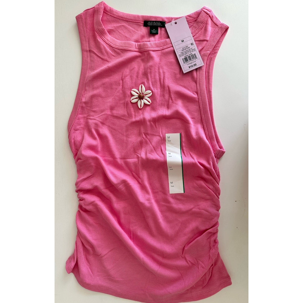 Wild Fable Ribbed Knit Tank Top Ruched Sides NWT | Mint & Pink