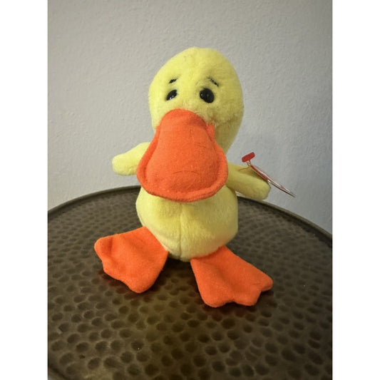 Ty Beanie Babies - Quackers The Duck Plush Toy (4024) PVC 1994