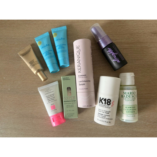 Luxury Beauty & Hair Care Sample Bundle K18 Keranique Skinfix Clinique 9 Pc