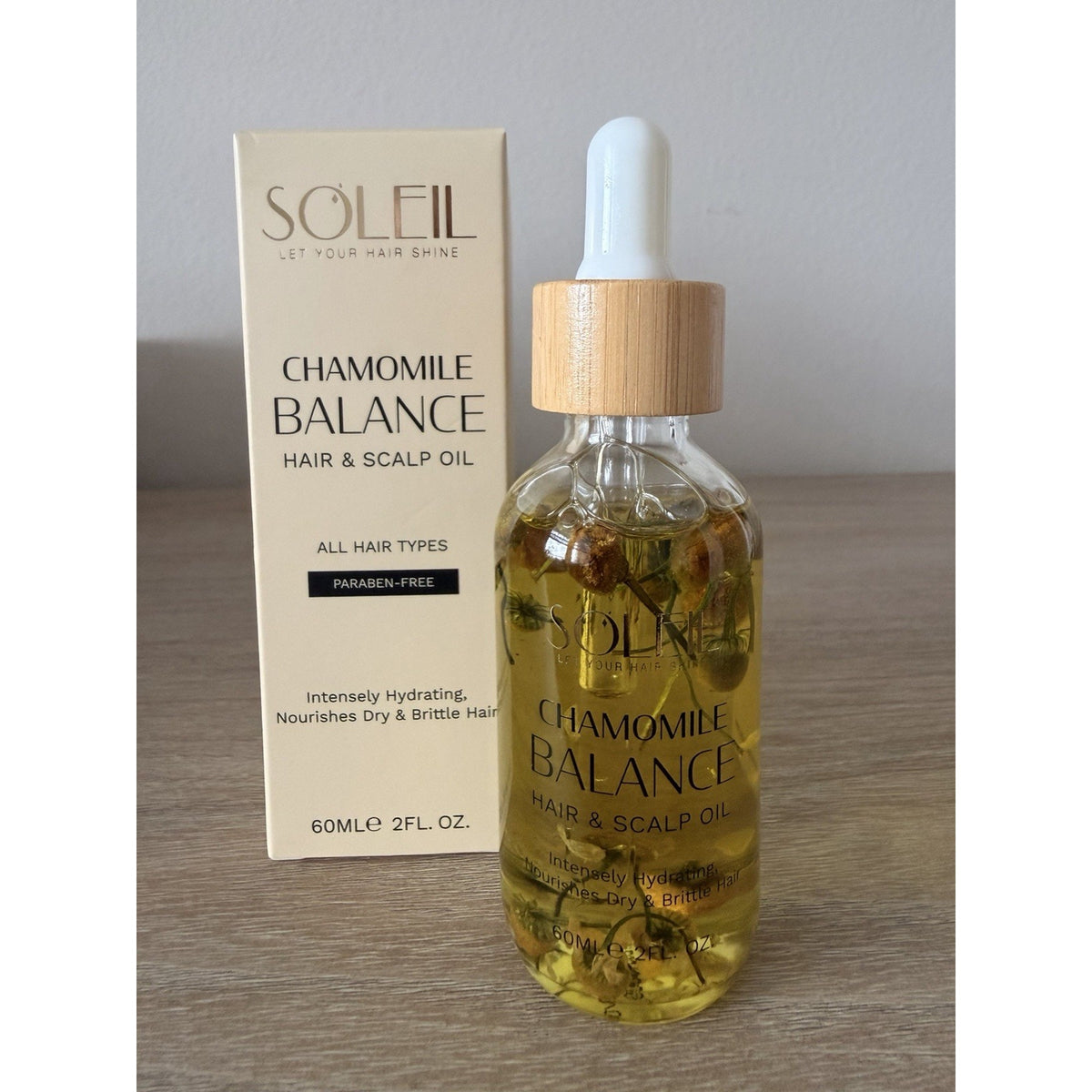 Soleil Chamomile Balance Hair & Scalp Oil 2 oz New in Box Exp 2029