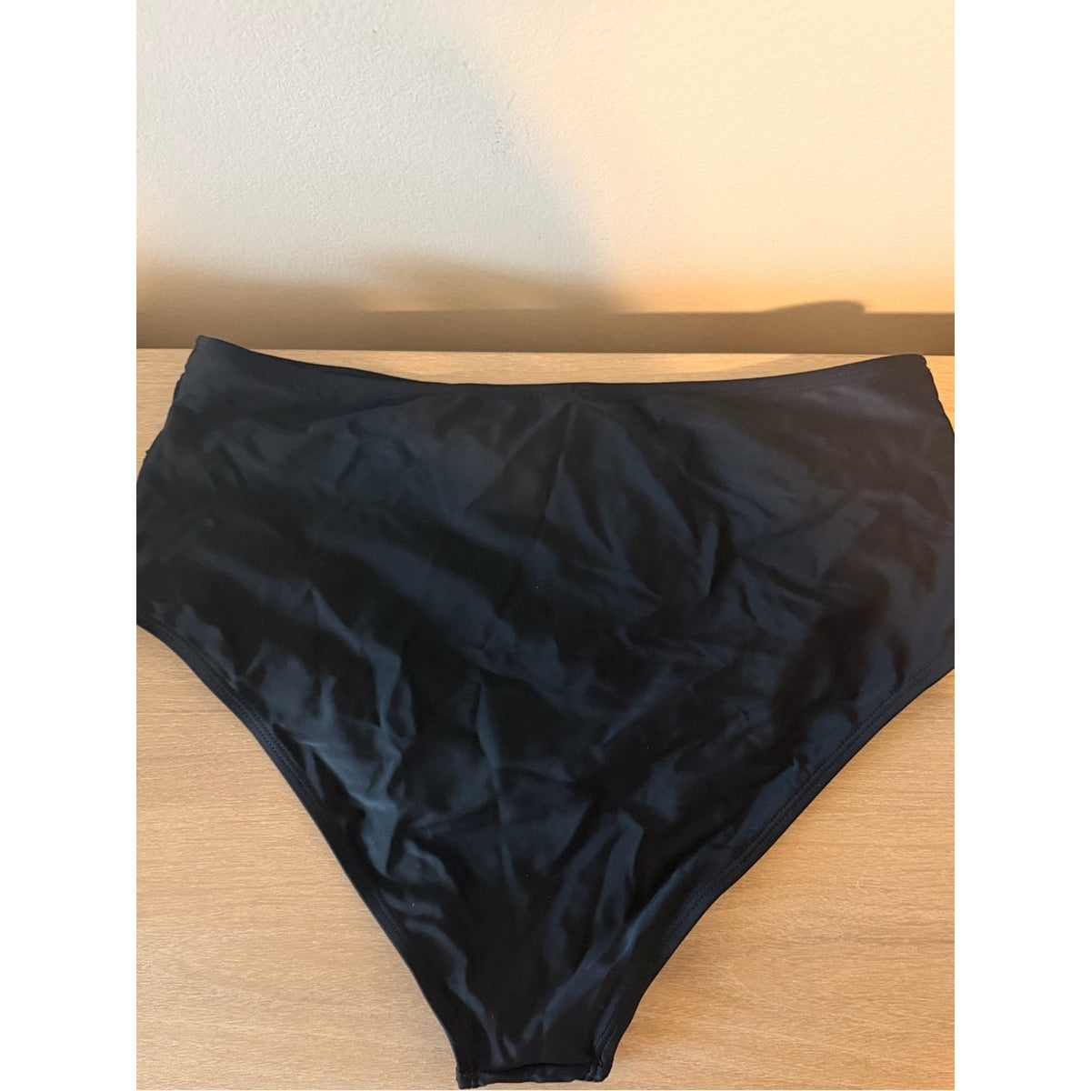 CUPSHE Black Bikini Set High Waisted Tie Front Swimwear Size XL