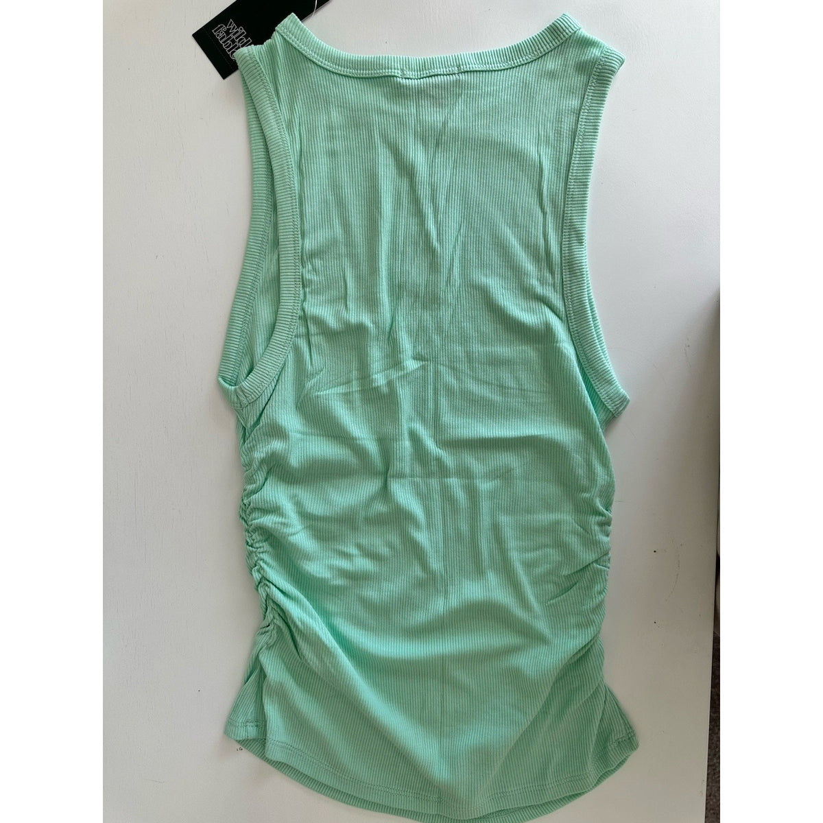 Wild Fable Ribbed Knit Tank Top Ruched Sides NWT | Mint & Pink
