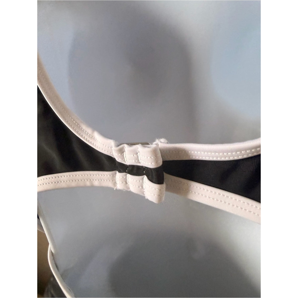 Cupshe One Piece Swimsuit Black White Trim Cutout Open Back NWT Size Medium