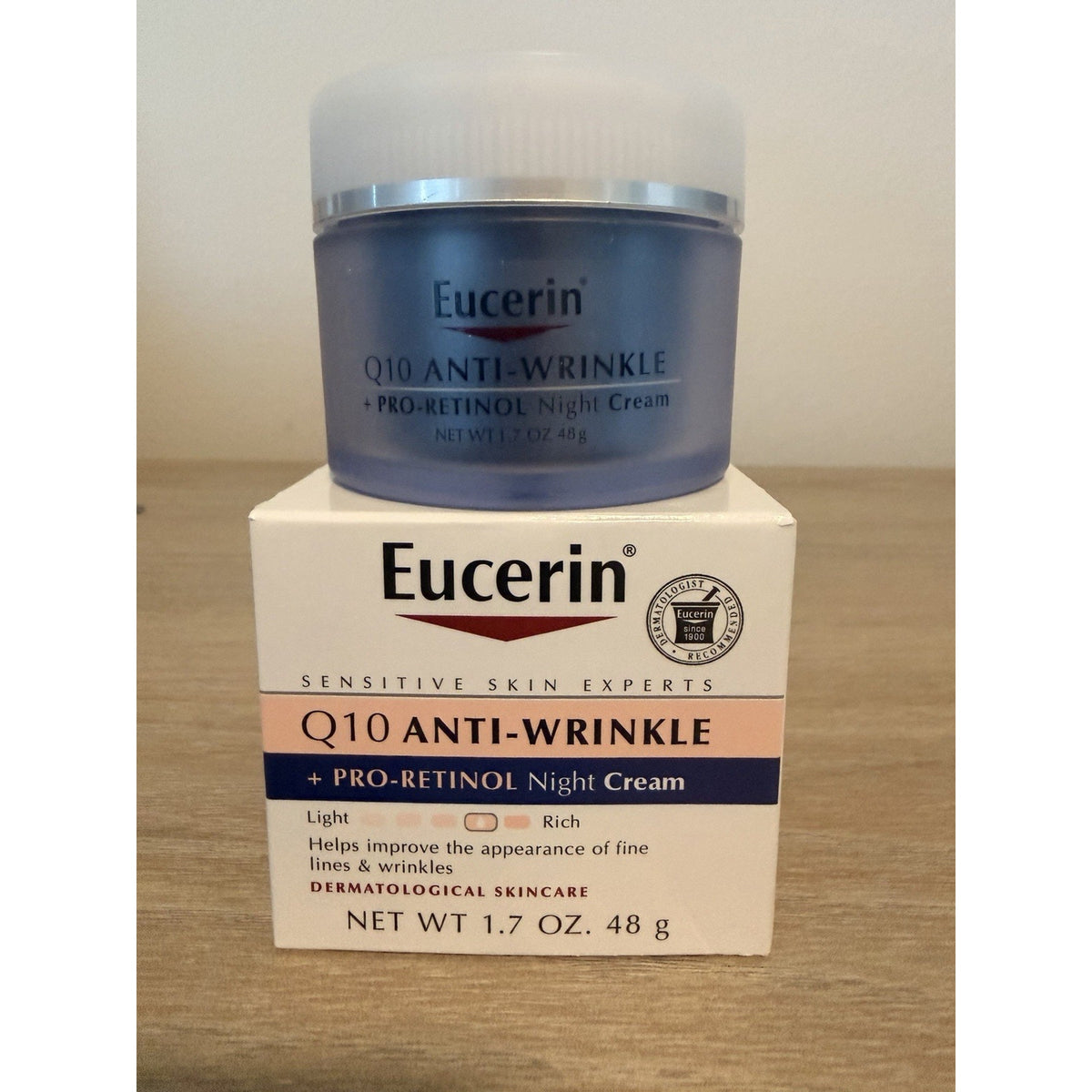 Eucerin Q10 Anti Wrinkle Pro Retinol Night Cream 1.7oz NEW Sealed