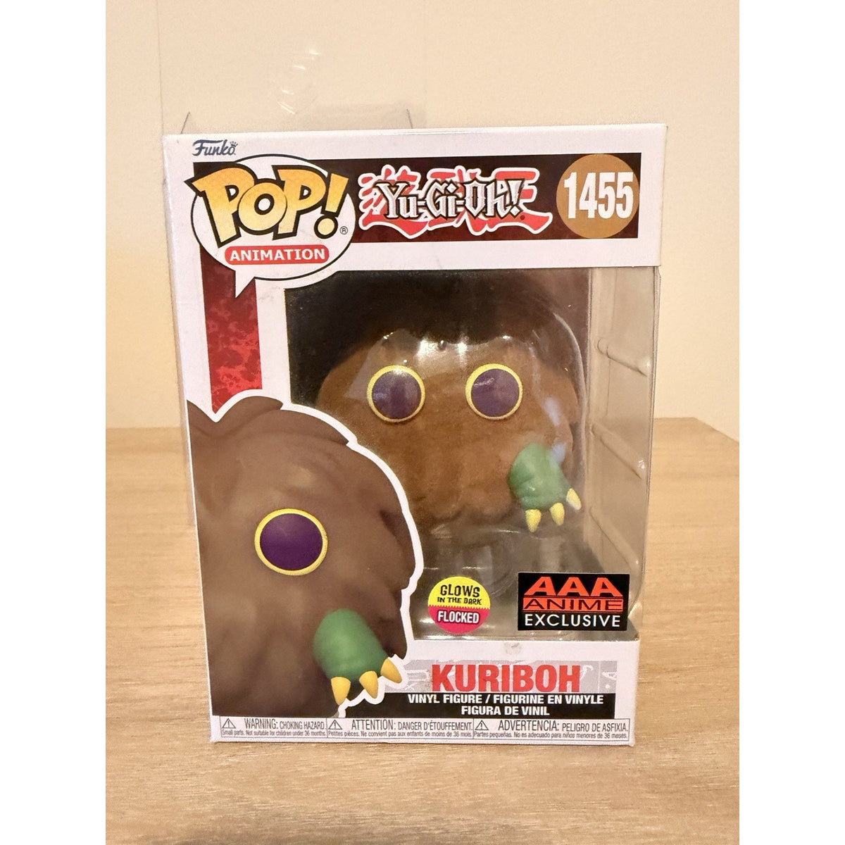 Funko Pop Yu-Gi-Oh Kuriboh 1455 Flocked Glow AAA Anime Exclusive Protector
