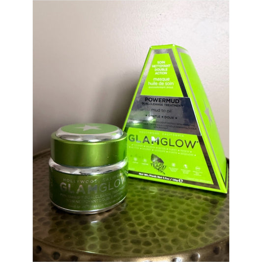 GLAMGLOW POWERMUD Dualcleanse Treatment Mud to Oil Mask 1.7 oz Full Size New