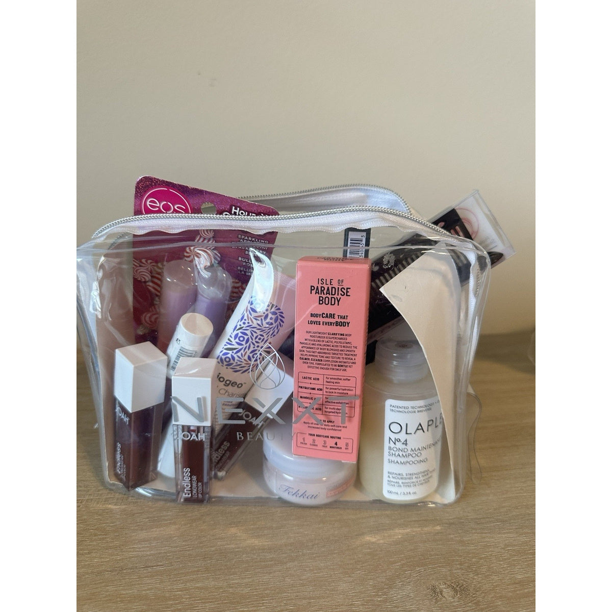 Beauty Bundle Olaplex Briogeo JOAH Nexxt Makeup Bag EOS Isle Paradise 12 Pieces