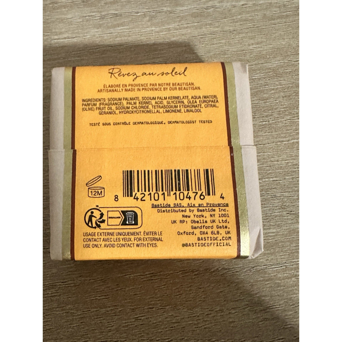 Bastide Savon de Provence Soap Lot of 3 50g Fig & Orange Blossom NEW