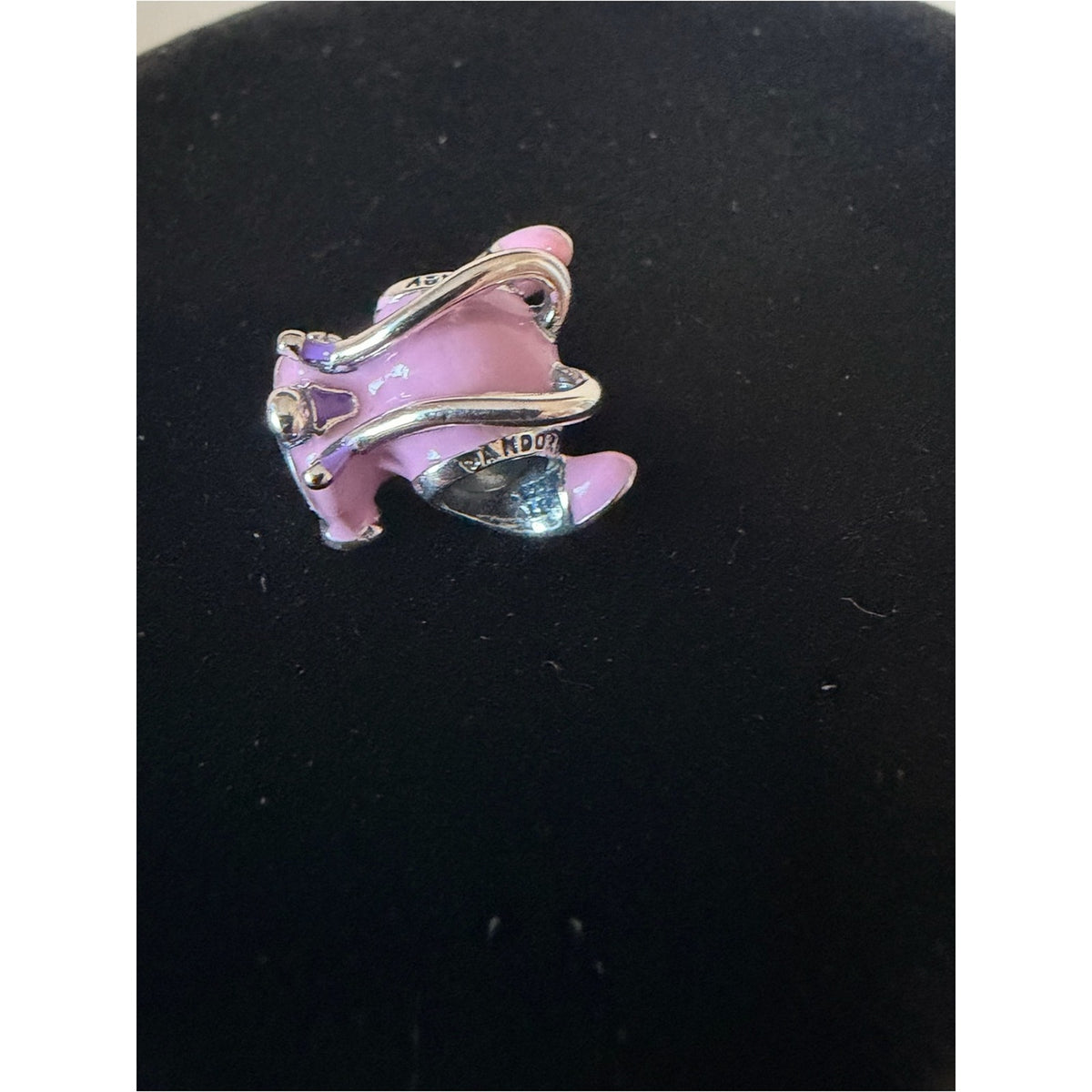 Pandora Pink Stitch Winking Enamel Charm