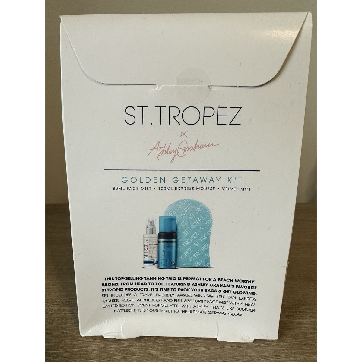 St Tropez Ashley Graham Golden Getaway Self Tan Kit Sealed Express Mousse