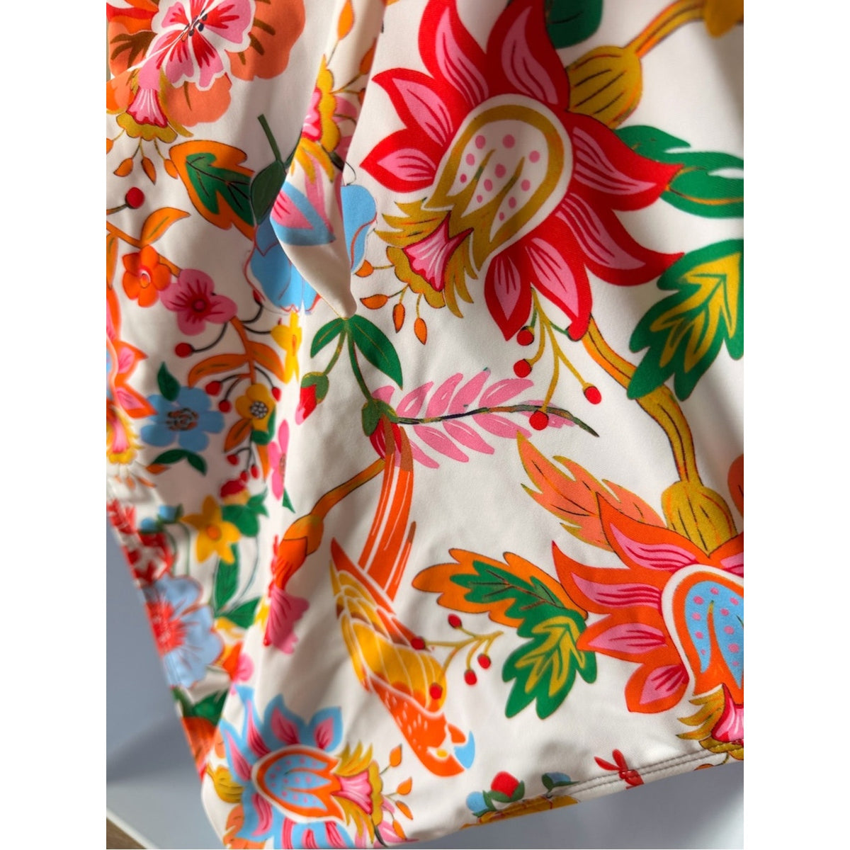 Cupshe One Piece Swimsuit Floral Halter Tie Back Cutout NWT Size Small