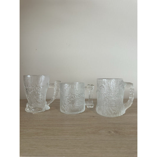 1994 McDonald’s Flintstones RocDonalds Glass Mugs Lot of 3 Movie Promo