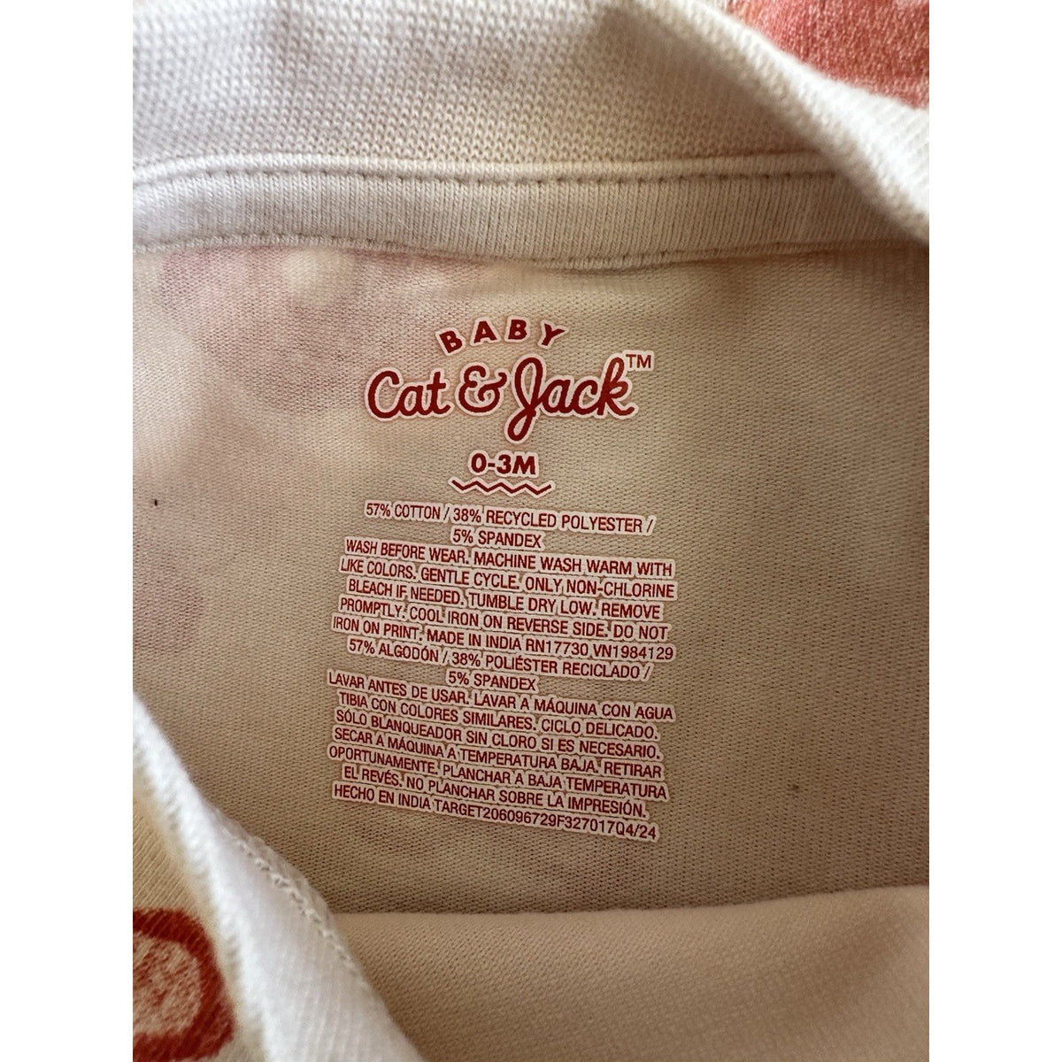 Cat & Jack Baby Romper 0–3M Croissant Bread Print One-Piece NWT