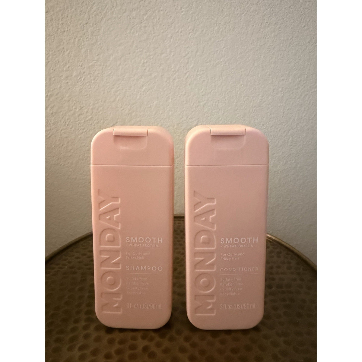 MONDAY Haircare Smooth Shampoo Conditioner Travel Set 3oz Curly Frizzy Mini