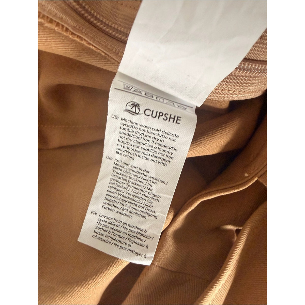 Cupshe Tan Wide Leg Tie Waist Palazzo Pants Size Small