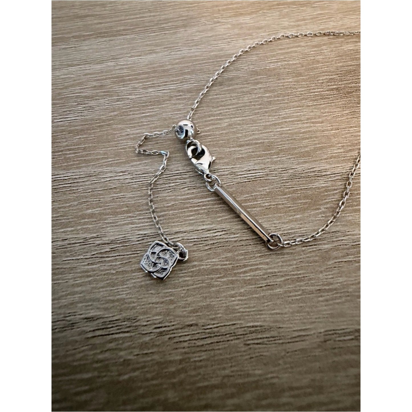 Kendra Scott Silver Tone Crystal Cross Adjustable Slider Necklace