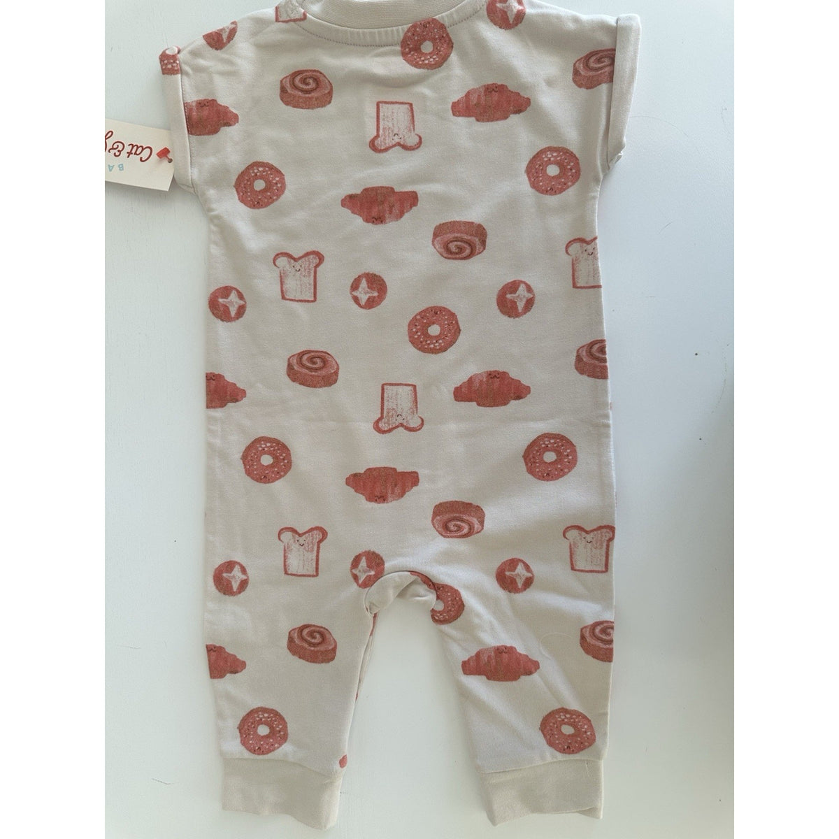 Cat & Jack Baby Romper 0–3M Croissant Bread Print One-Piece NWT