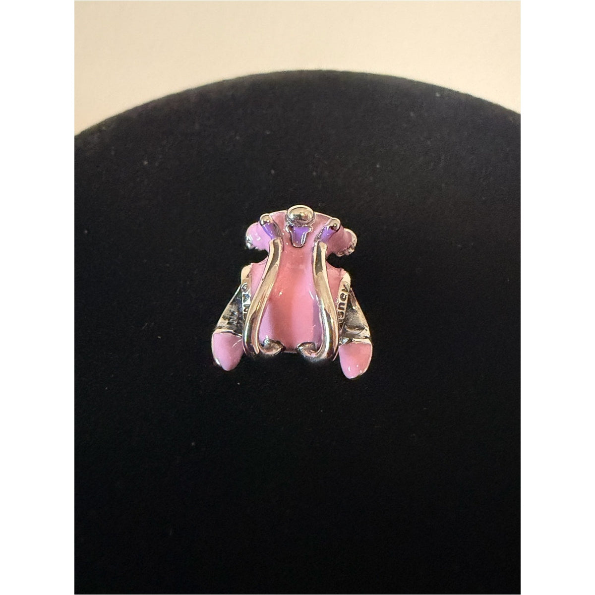 Pandora Pink Stitch Winking Enamel Charm