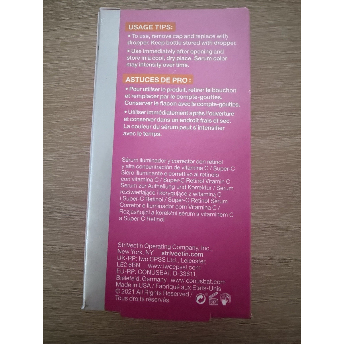 StriVectin Super-C Retinol Brighten Correct Serum 0.5oz NEW