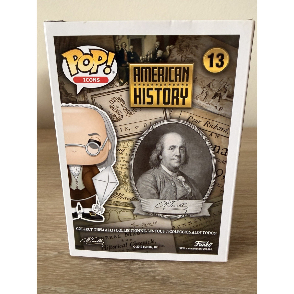 Funko Pop Icons American History Benjamin Franklin #13 Vaulted New Box Wear