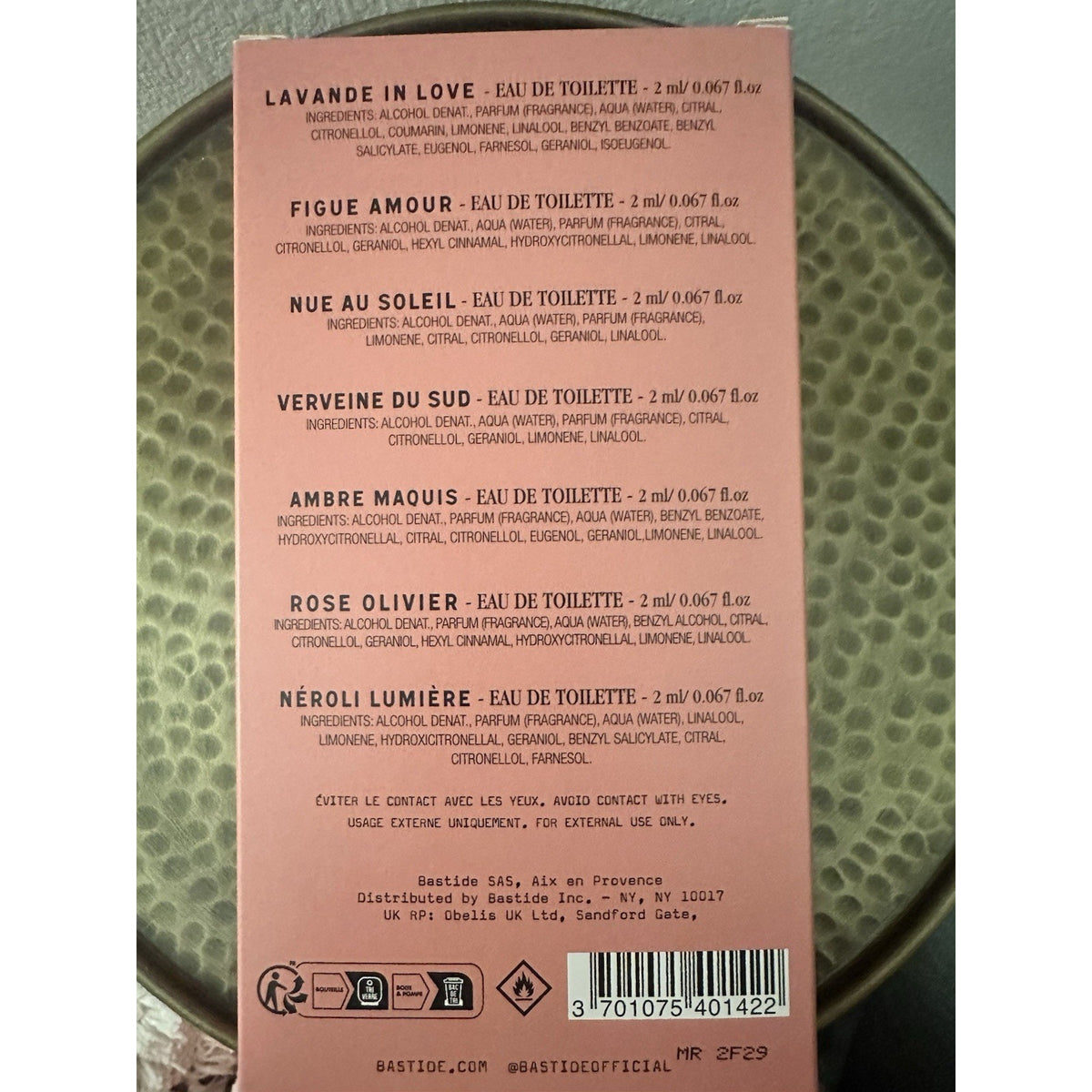 Bastide Les Sept Merveilles Fragrance Discovery Set 7x2ml EDT Samples NEW