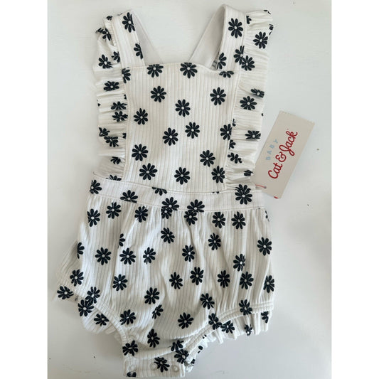 Cat & Jack Baby Romper New With Tags 6–9 Months Floral Ribbed Cotton