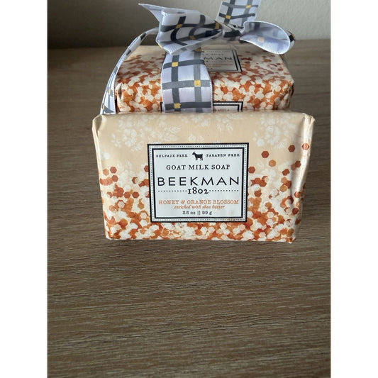 Beekman 1802 Honey Orange Blossom Goat Milk Soap 3 Bar Ribbon Gift Set