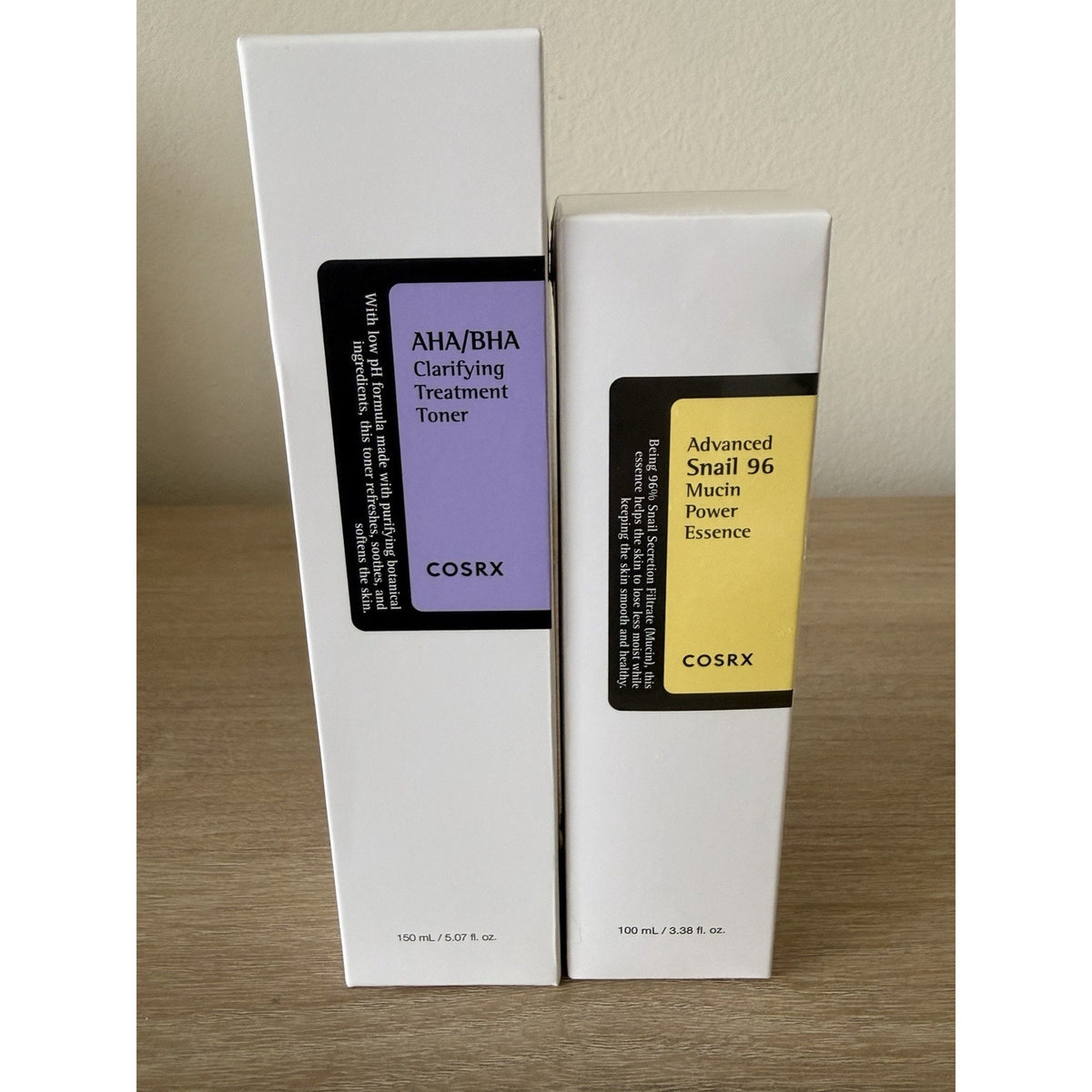 COSRX Snail 96 Mucin Essence + AHA BHA Clarifying Toner 2pc Set New