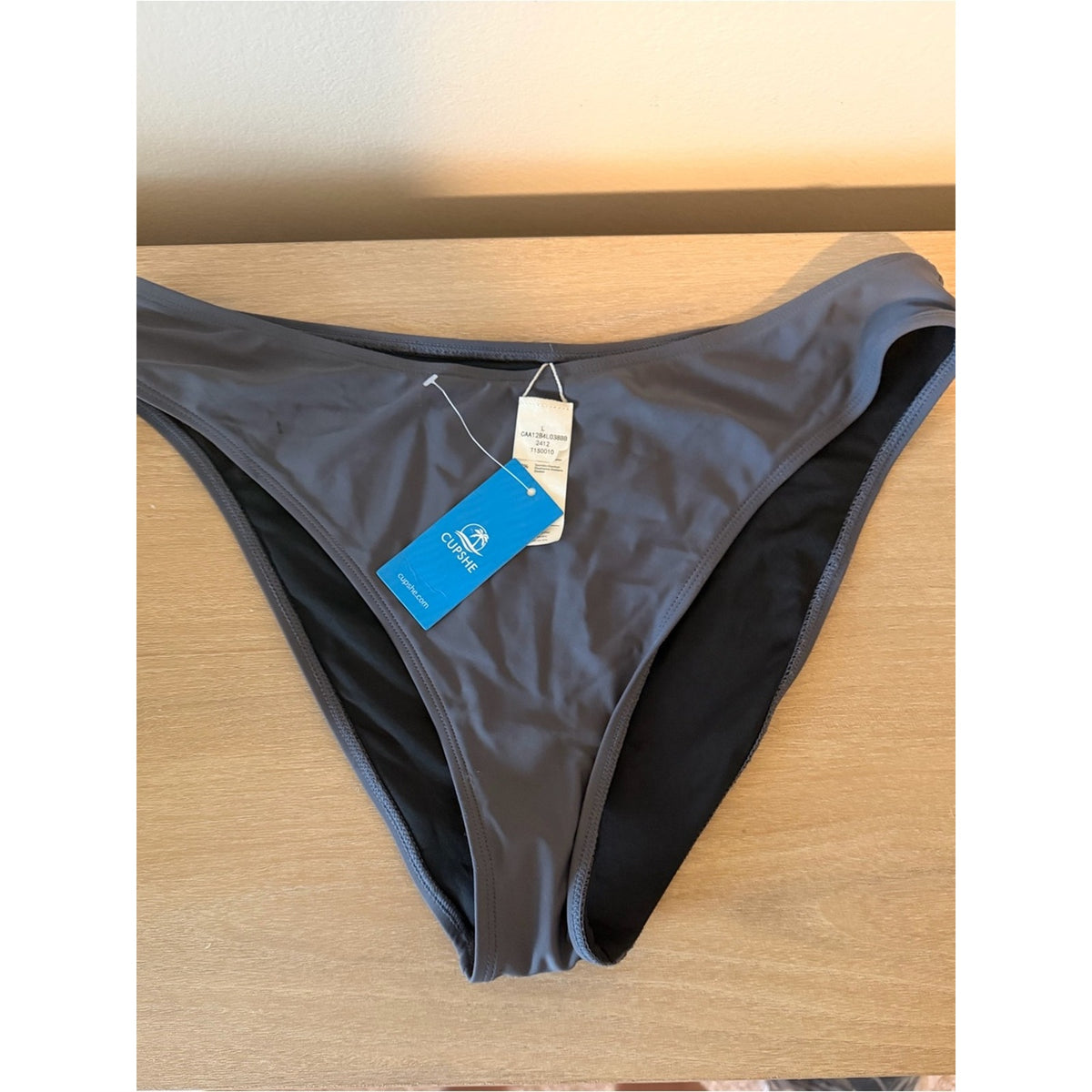 CUPSHE Gray Bikini Set High Cut Underwire Swimwear Two Piece Size XL