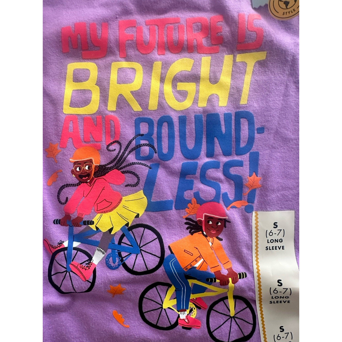 Cat & Jack Girls Purple Long Sleeve Graphic Shirt Size S (6-7) NWT