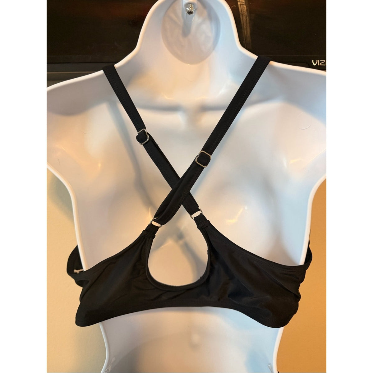 CUPSHE Black Bikini Set High Waisted Tie Front Swimwear Size XL