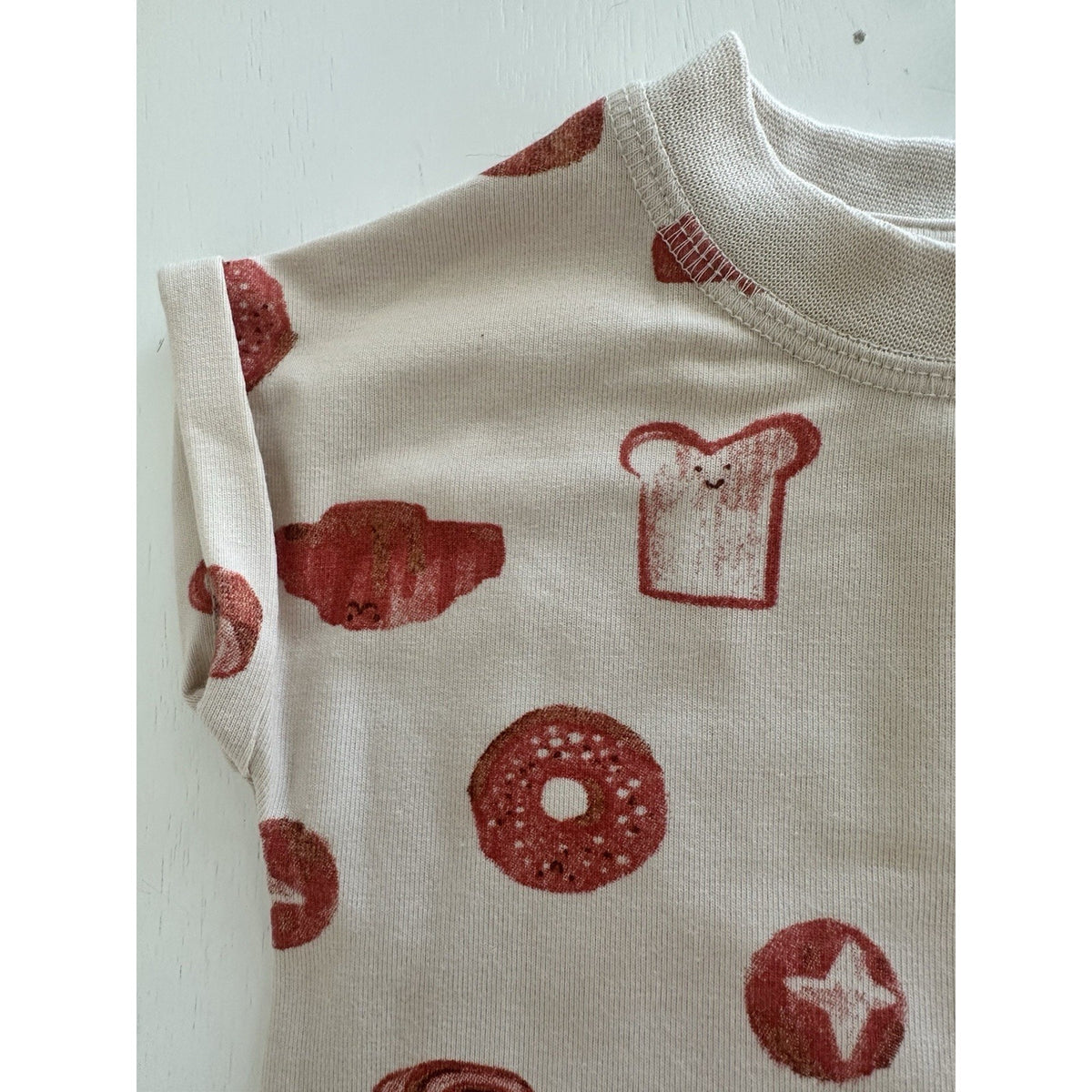 Cat & Jack Baby Romper 0–3M Croissant Bread Print One-Piece NWT
