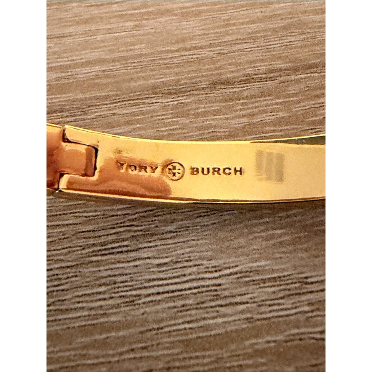 Tory Burch Kira Enamel Bracelet Ivory Gold Bangle Medium New