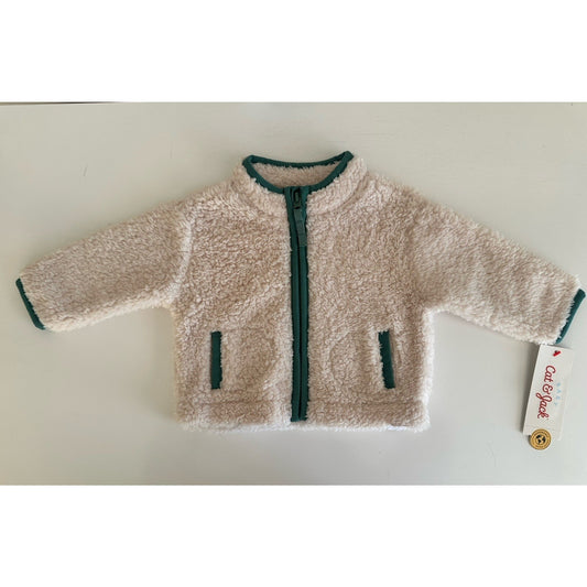 Cat & Jack Baby Sherpa Jacket Vest 0–3 Months Beige Green NWT