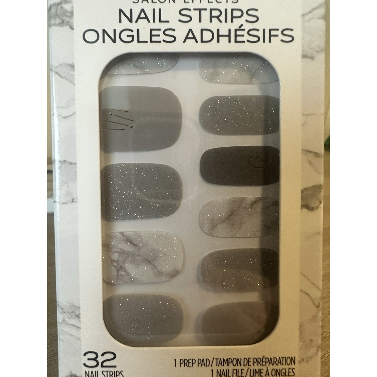 Sally Hansen Salon Effects Nail Strips Lot of 6 Marble Slate Blue Nail Wraps
