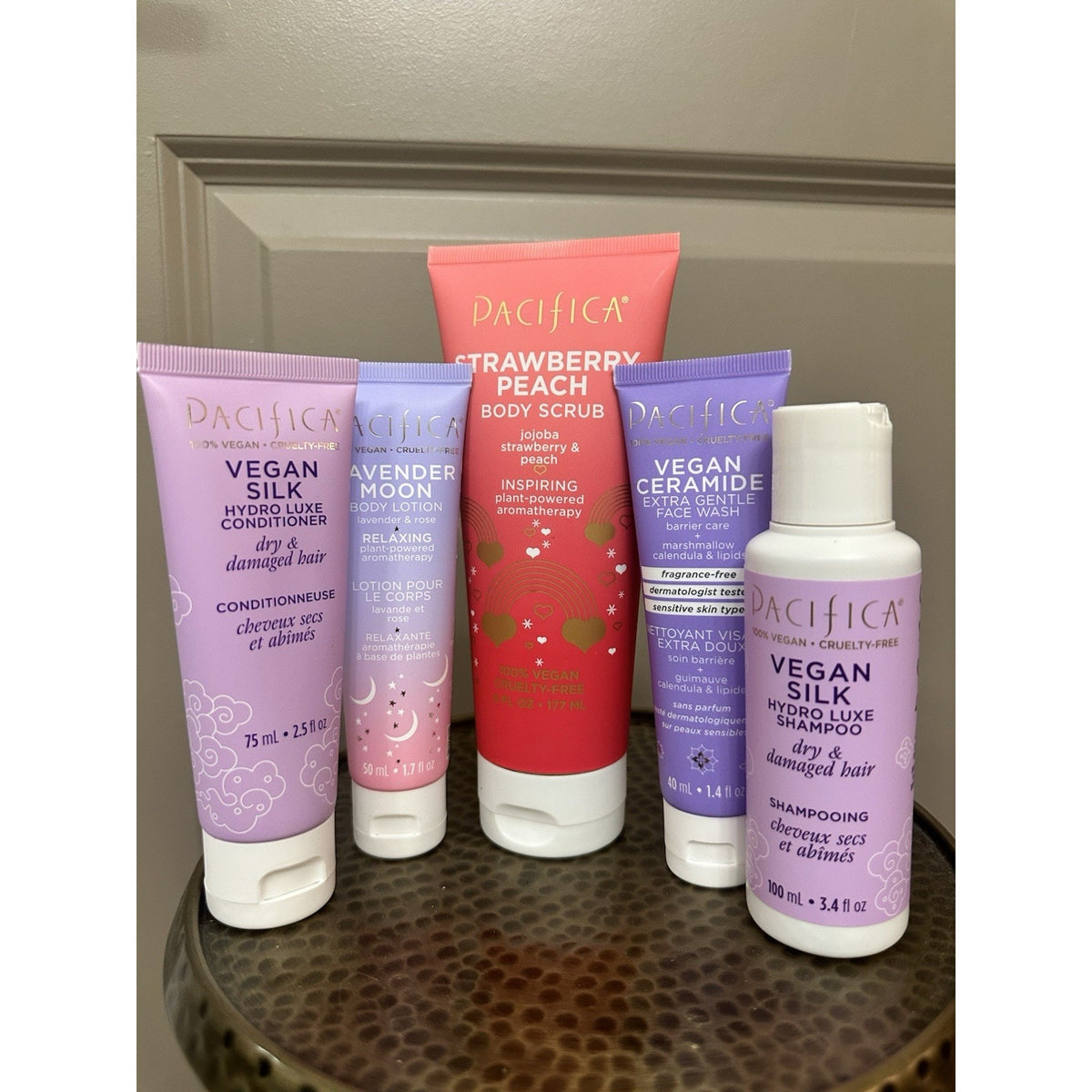 Pacifica Vegan Hair & Body Bundle Shampoo Conditioner Cleanser Lotion Scrub NEW