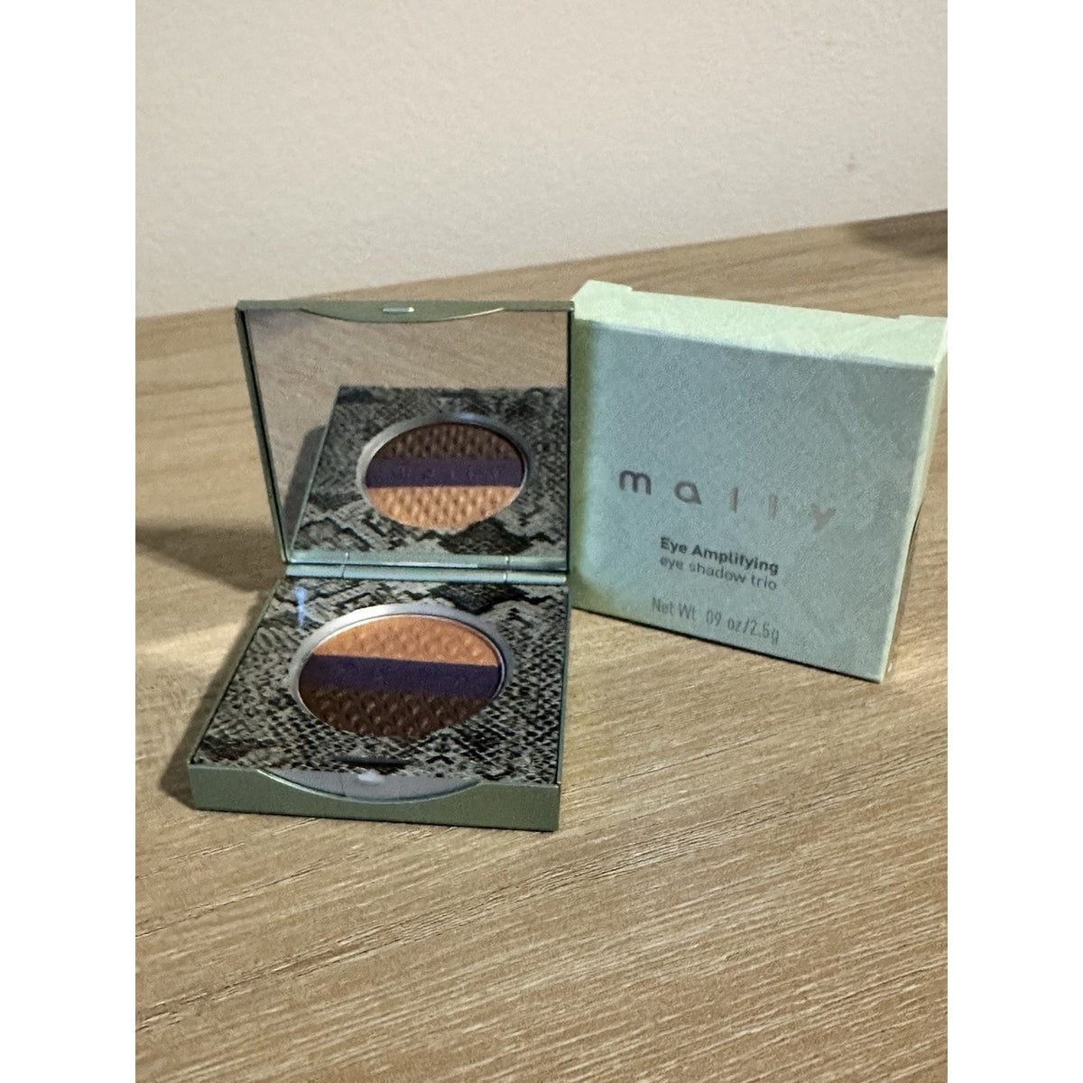 Mally Eye Amplifying Eyeshadow Trio Gilded Gold Plum Bronze With Box