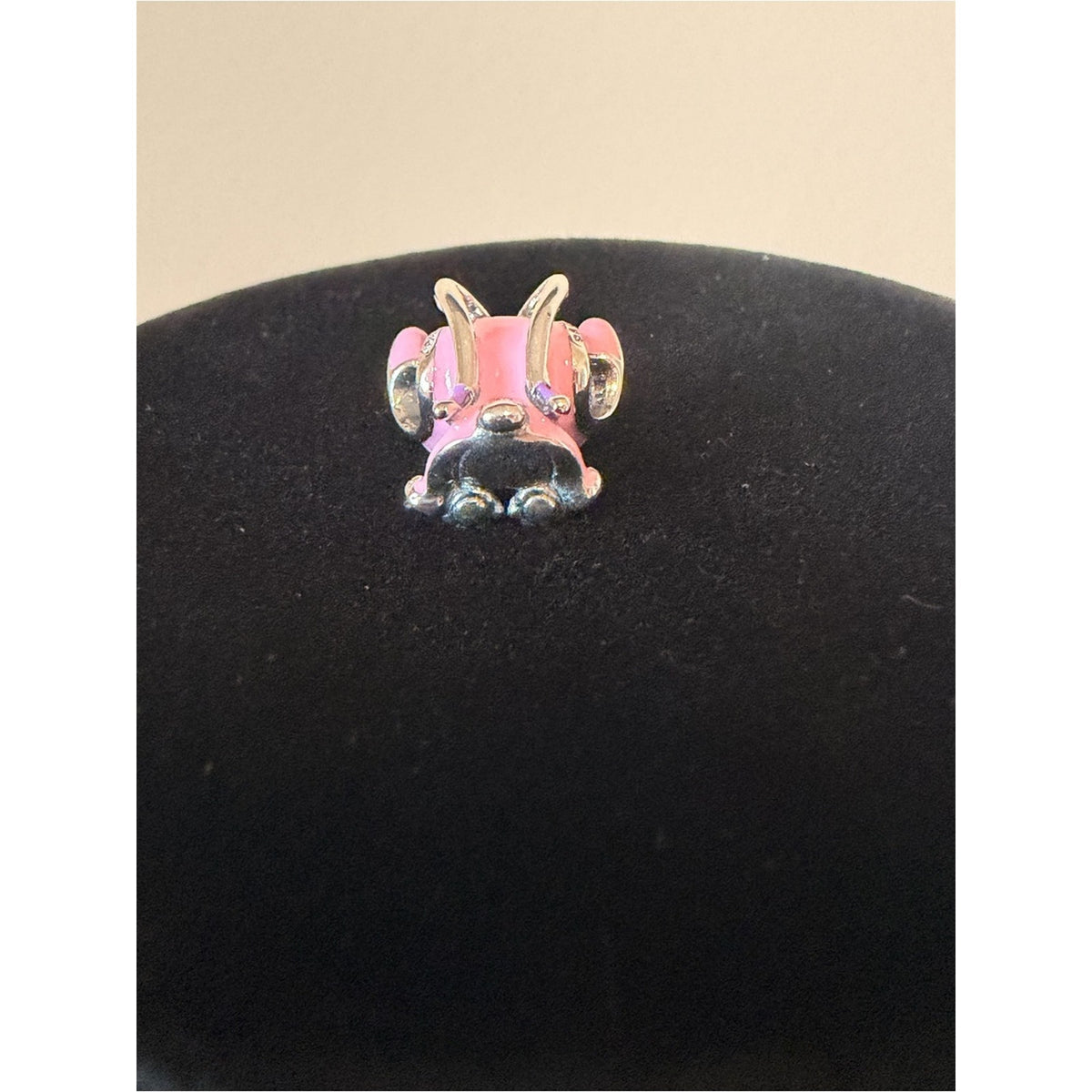 Pandora Pink Stitch Winking Enamel Charm